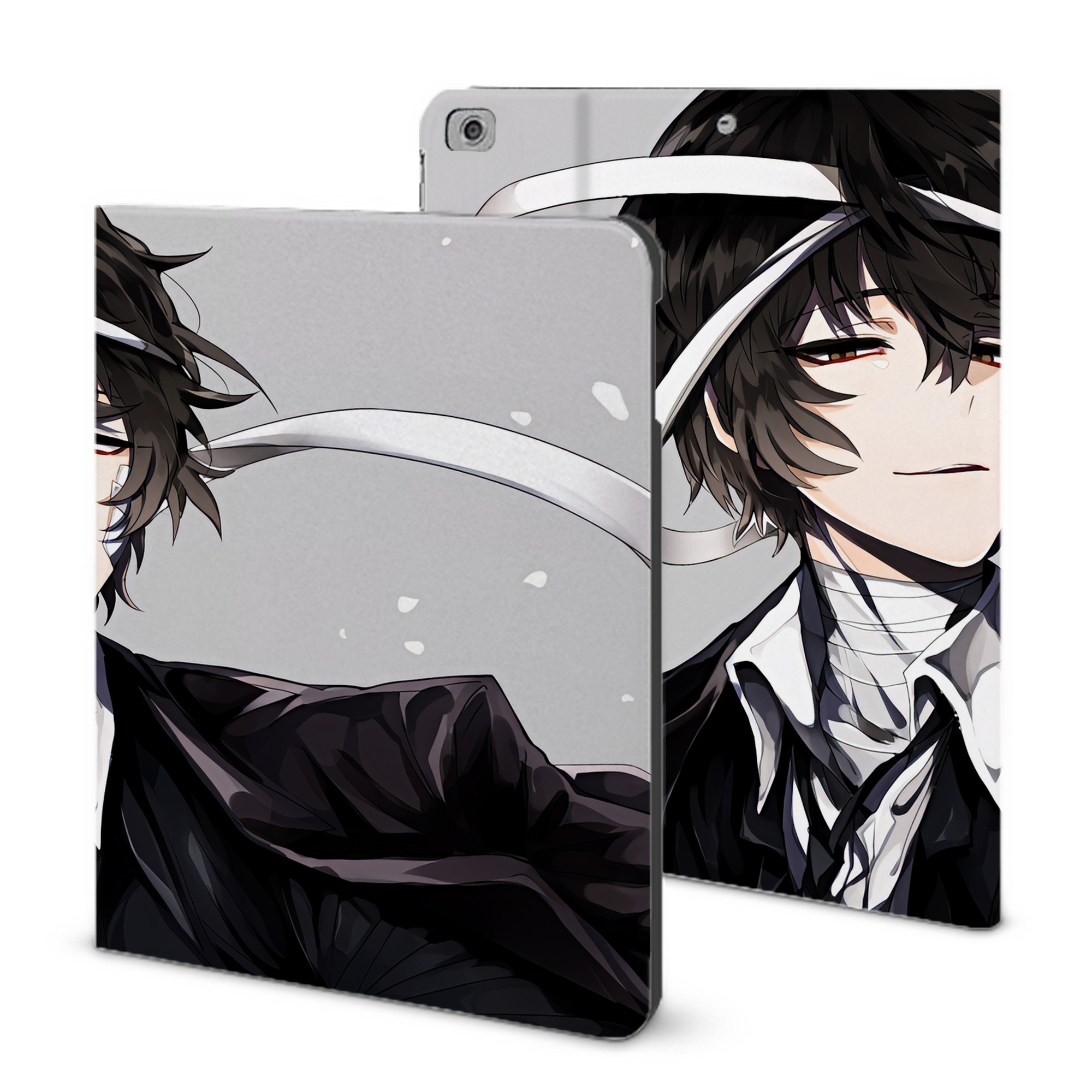 （画像用） 文豪ストレイドッグス Bungo Stray Dogs IPad ケース ブック型 PUレザー TPU 耐衝撃 軽量 薄型 ペン収納なし 全面保護 IPad 各モデル対応